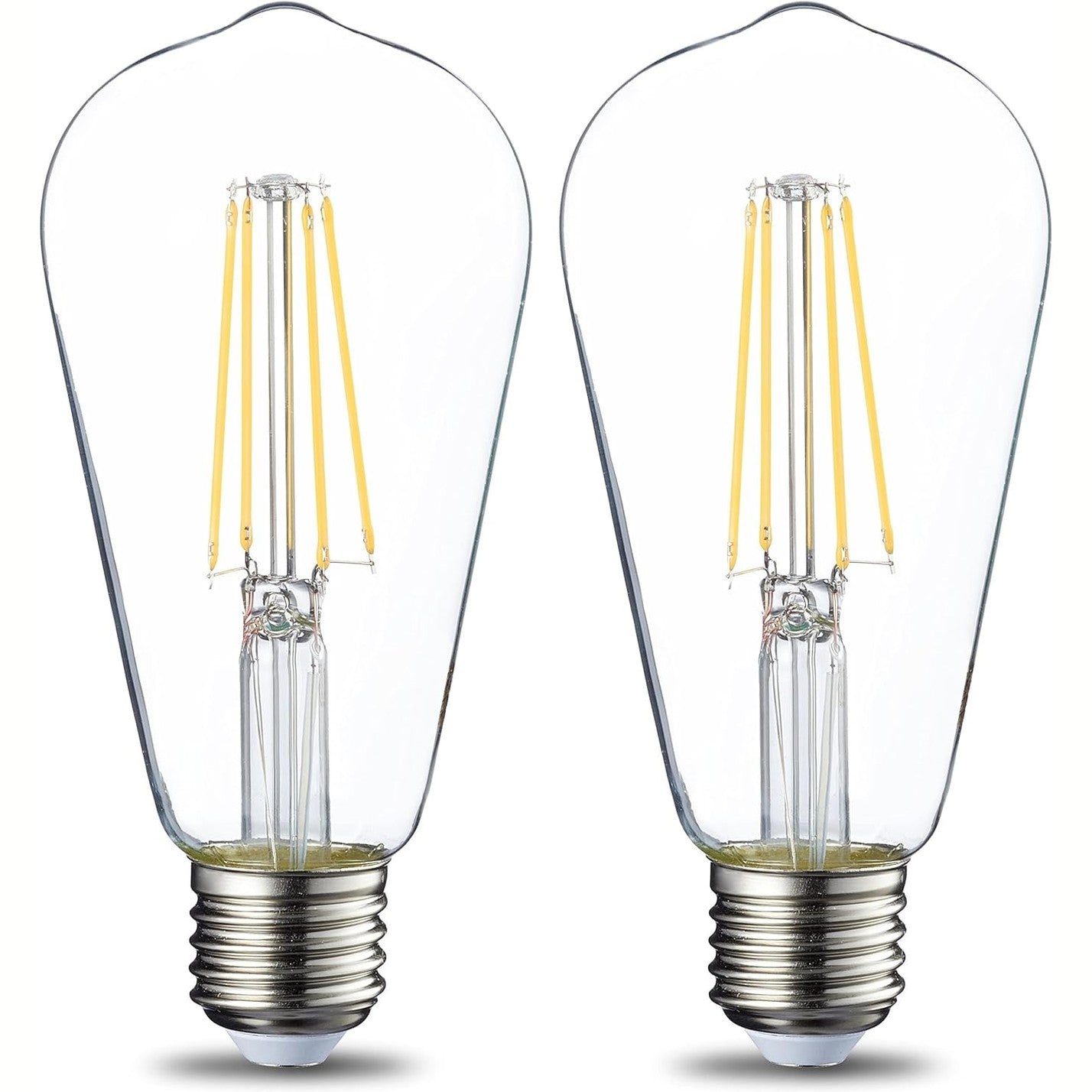 202638 - AMAZON BASICS Pako me 2 Llamba LED Vintage Edison, Bazë E27 ST64, 7W (Ekuivalent i 60W), Filament i Transparent, pa Capacitet për Të Errësuar