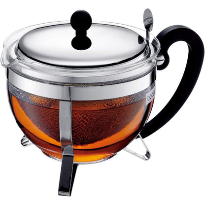 195158 - BODUM CHAMBORD: Çajnik me Filtër dhe Kapak prej Çeliku Inox, Kapacitet 1.3L, Modeli 1921-16-6, Me Shkëlqim