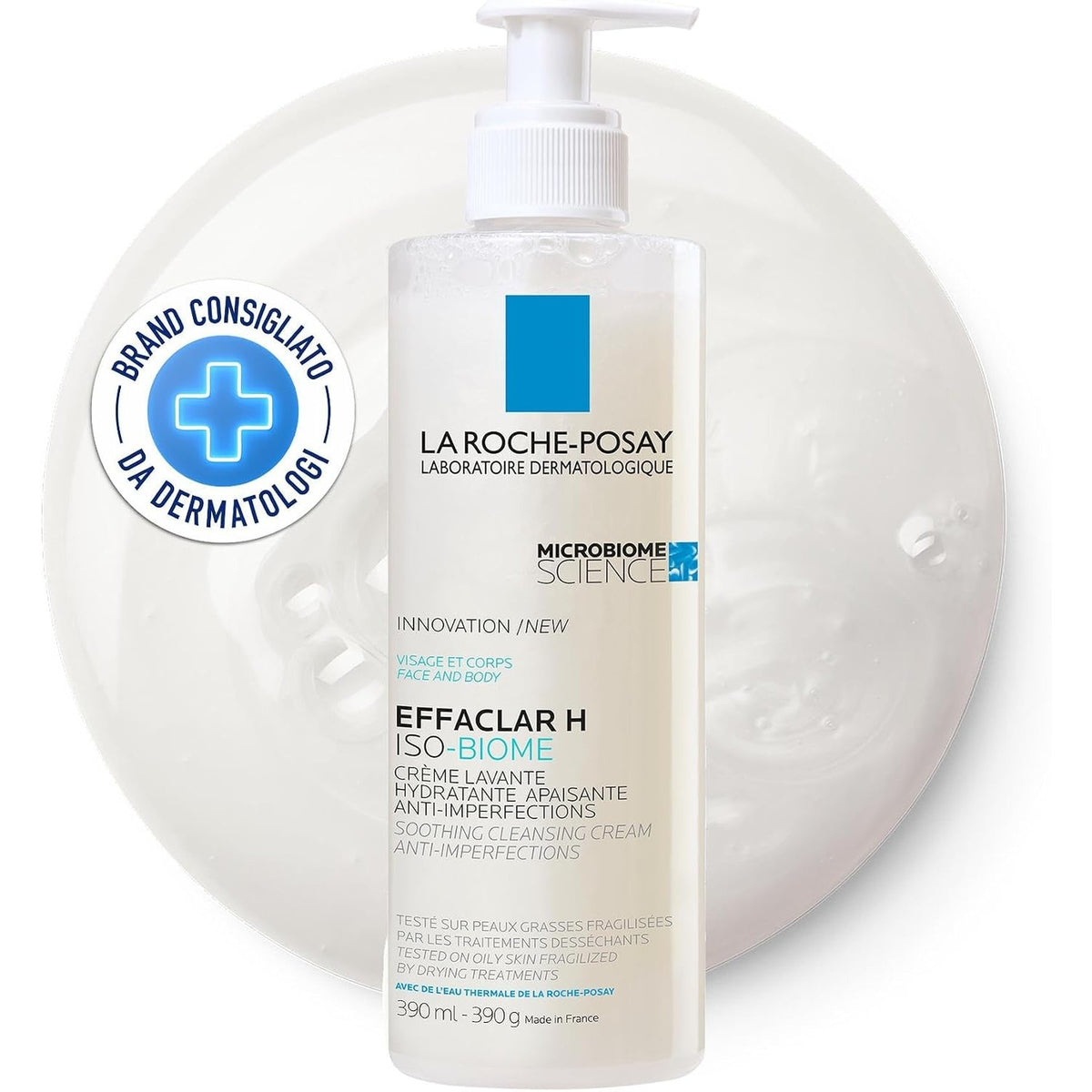 336366 - LA ROCHE-POSAY Effaclar H Isobiome Pastrues Kundër Njollave, 390 ml