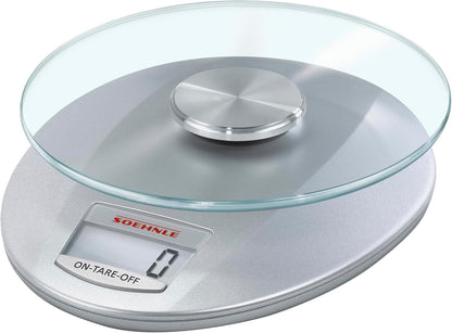 255912 - SOEHNLE Peshore Kuzhine Roma e Bardhë, Kapacitet 5 kg, Ekran LCD, Platformë Peshimi Qelqi, Peshore Dixhitale