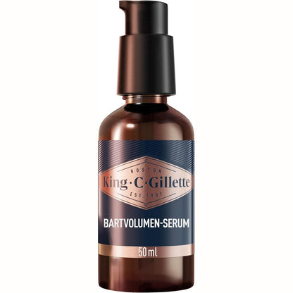 272323 - KING C. GILLETTE Serum për vëllimin e mjekrës, 50 ml, për mjekër më të plotë dhe më të trashë në 14 ditë, me aromën karakteristike