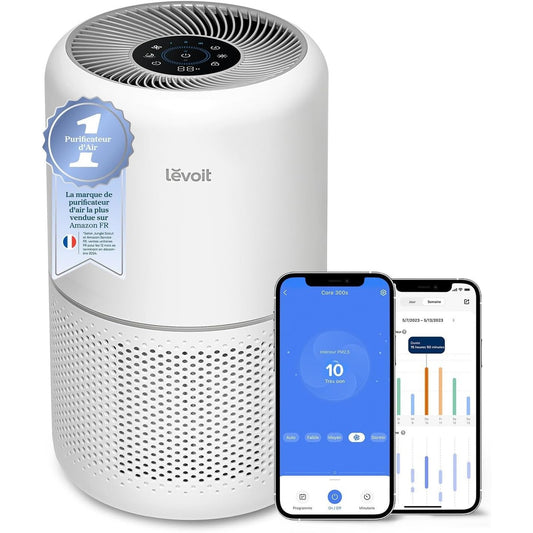 217066 - LEVOIT Pastrues ajri Smart HEPA, për alergji, polen dhe bar, pastron deri në 50°C, monitoron cilësinë e ajrit, kontrollohet nga aplikacioni Alexa, 22dB i qetë, Core 300S