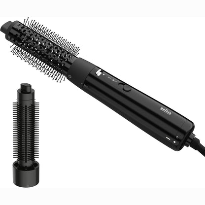 289916 - BRAUN Air Styler AS1.5, Furçë Stilimi Termike Kompakte, 300W, 3 Cilësime Nxehtësie/Shpejtësie, E Zezë me Shkëlqim