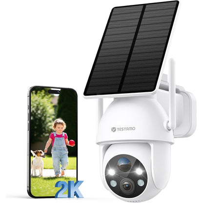 312985 - YESYAMO Kamerë Mbikëqyrjeje e Jashtme 2K me Bateri, WiFi me Anim Panoramike 355°/90°