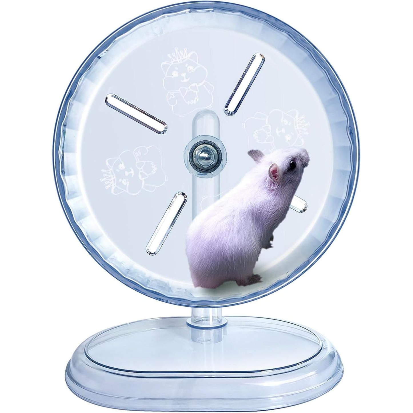 202489 - RROTË HAMSTERI nga kompania: Rrotë e heshtur dhe e qetë e bardhë, me madhësi Ø18cm dhe qëndrim të rregullueshëm, ideale për minj dhe kafshë të vogla