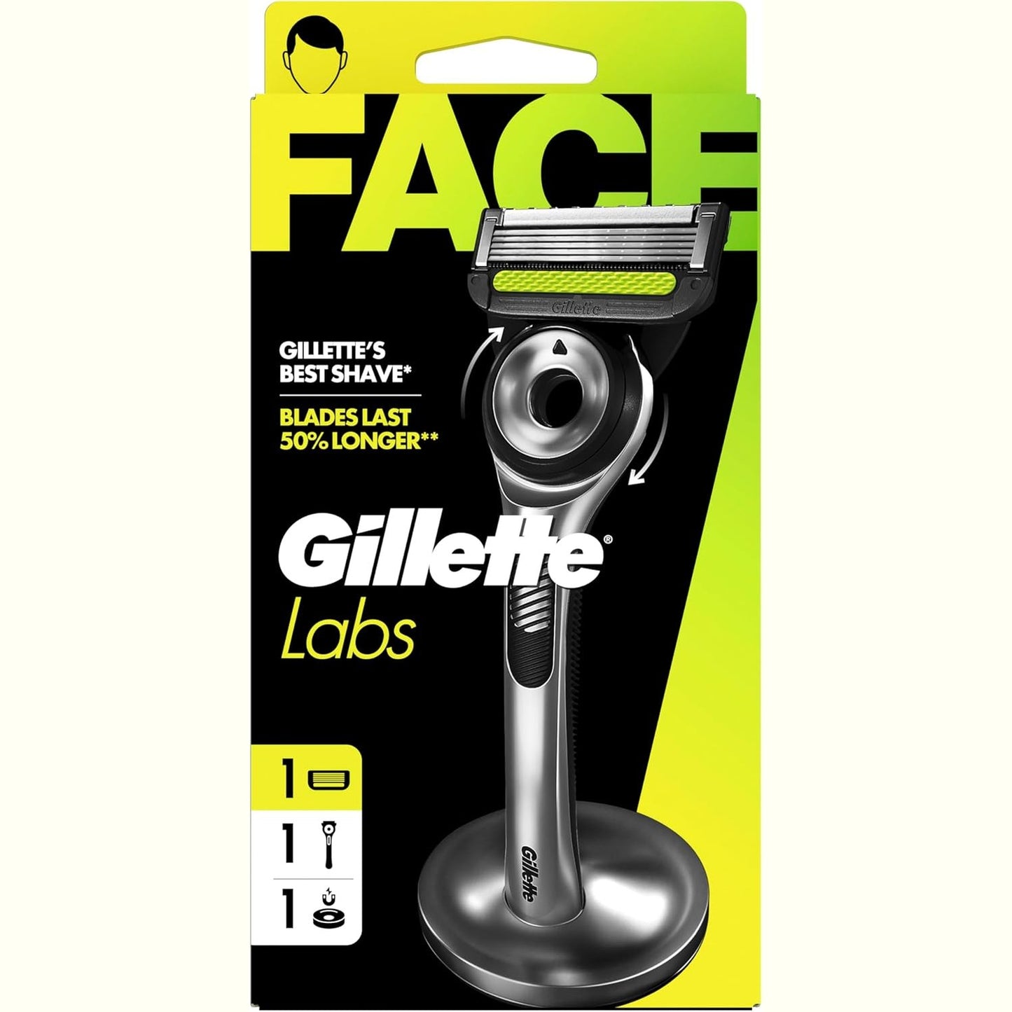 290088 - BRISK Gillette Labs për Burra + 1 Mbushje për Teh Brisku, me Shirit Eksfoliues, Mbështetje Magnetike Premium