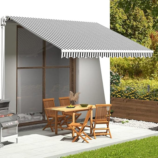 141474 - vidaXL Tendë (awning), anthracite & bardhë, 4.5×3.5 m