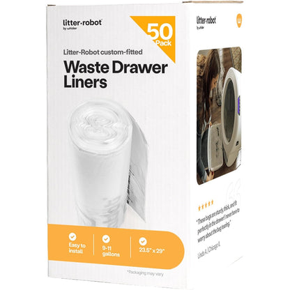 221260 - WHISKER Mbulesa për sirtarët e mbeturinave Litter-Robot, pako me 50 copë, kapacitet 34-42 litra