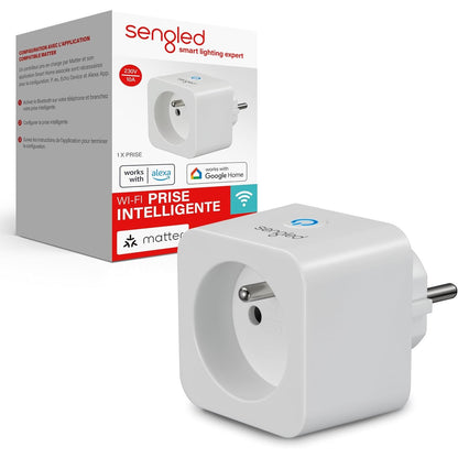 185429 - SENGLED Socket Inteligjent, i Pajtueshëm me Matter dhe Alexa, Mbështet 2300W, WiFi 2.4GHz, 1 Pako