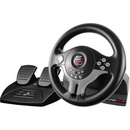 273113 - Subsonic Superdrive SV250 me pedale dhe levë ndërrimi shpejtësish, timon garash, rrotullim 180°, i pajtueshëm me Switch 2, PS4, Xbox Series X/S, Xbox One, PC - E zezë