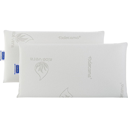260460 - TODOCAMA - Memory-Kissen, Aloe Vera, 2 copë, 70 cm, Weiß