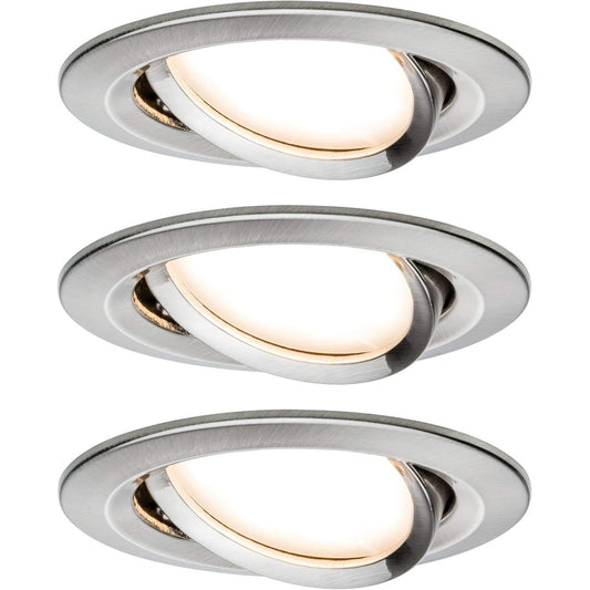260221 - PAULMANN Premium EBL Set Coin Slim, LED rrotullues 3x6.8W 2700K 230V, 51 mm, hekur/alumin