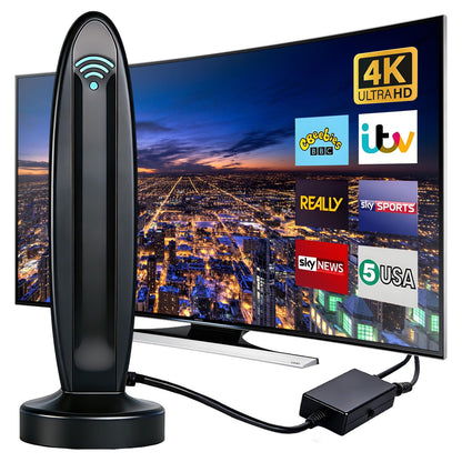 268622 - ANTENË DVB-T2 me Amplifikator për Përdorim të Brendshëm, Pritje 360° deri në 500 km