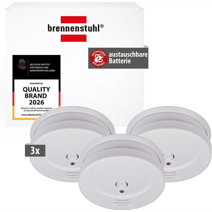 314223 - BRENNENSTUHL Set detektorësh tymi, 3x RM C 9010 me bateri të zëvendësueshme