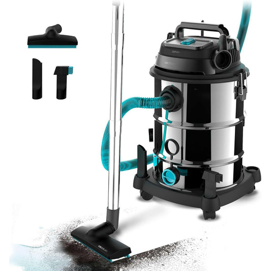 118414 - CECOTEC Conga Rockstar Wet & Dry Steel Pro, Fshesë me Korrent 30L, 1600W, Pastrim i Lagësht dhe i Thatë, Sistem Kullimi, Kornizë Metalike, Rreze Veprimi 5m, Largësi e Thellë 23kPa