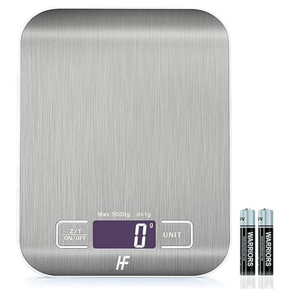307036 - HomeFashion Peshore Dixhitale Kuzhine, platformë çelik inoks, kapacitet 5kg, precize 1g, ekran LED
