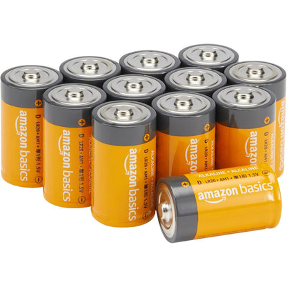 273582 - AMAZON BASICS Bateri alkaline shumëfunksionale të tipit D me 12 copë, 1.5V, afat ruajtjeje 5-vjeçar