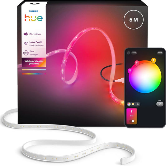 245050 - PHILIPS Shirit LED shumëngjyrësh për jashtë, 5 m, 3000 lm, Ngjyra ambienti dhe të gjalla, i papërshkueshëm nga uji, Kontroll me aplikacion dhe zë