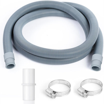 289200 - AiQInu Zgjatim i Tubit të Kullimit të Lavatriçes 2M x 20 mm, Set Tubi Kullimi me Lidhësin dhe Kapëset