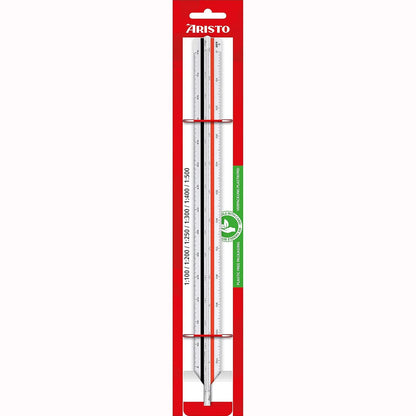 309261 - KOLEGI ARISTO Shkalla Trekëndore AR23704EB, Reduktimi 1:100:200:250:300:400:500, Plastike, 30 cm e gjatë