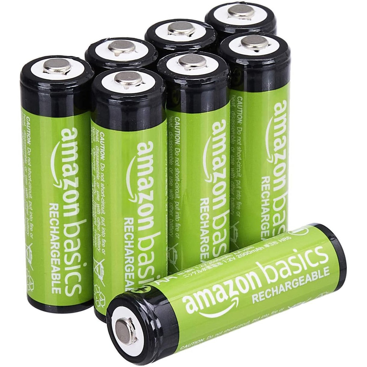267046 - BATERI TË RIKARIKUESHME AA NIMH AMAZON BASICS ME 8 BATERI, 2000 MAH, 1.2 V, TË RIKARIKUESHME 1000, TË PARAKARIKUARA