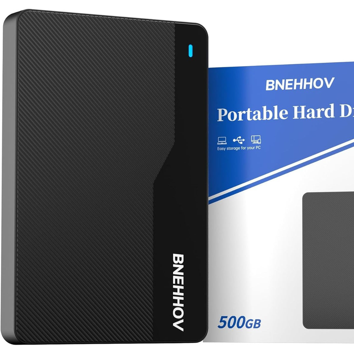 310031 - BNEHHOV Disk i jashtëm HDD rezervë portativ 500 GB 2.5 inç USB 3.0, disk ultra i hollë SATA, plug-and-play për Windows, Mac, PC, laptop, PS4, Xbox, Wii U, Chromebook