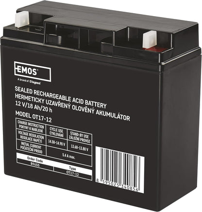 288590 - EMOS Bateri plumb-acid pa mirëmbajtje - 12V 18Ah - Bateri AGM - 181x77x167 mm