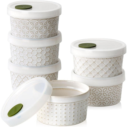 288408 - DOWAN Enët Crème Brûlée me Kapak, Set prej 6, 230 ml, Enët Sufle Porcelani, Enët në Furrë