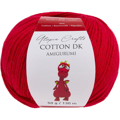 269613 - AMIGURUMI Fije pambuku DK Utopia Crafts, 50% pambuk, 50% akrilik, 50g, e kuqe