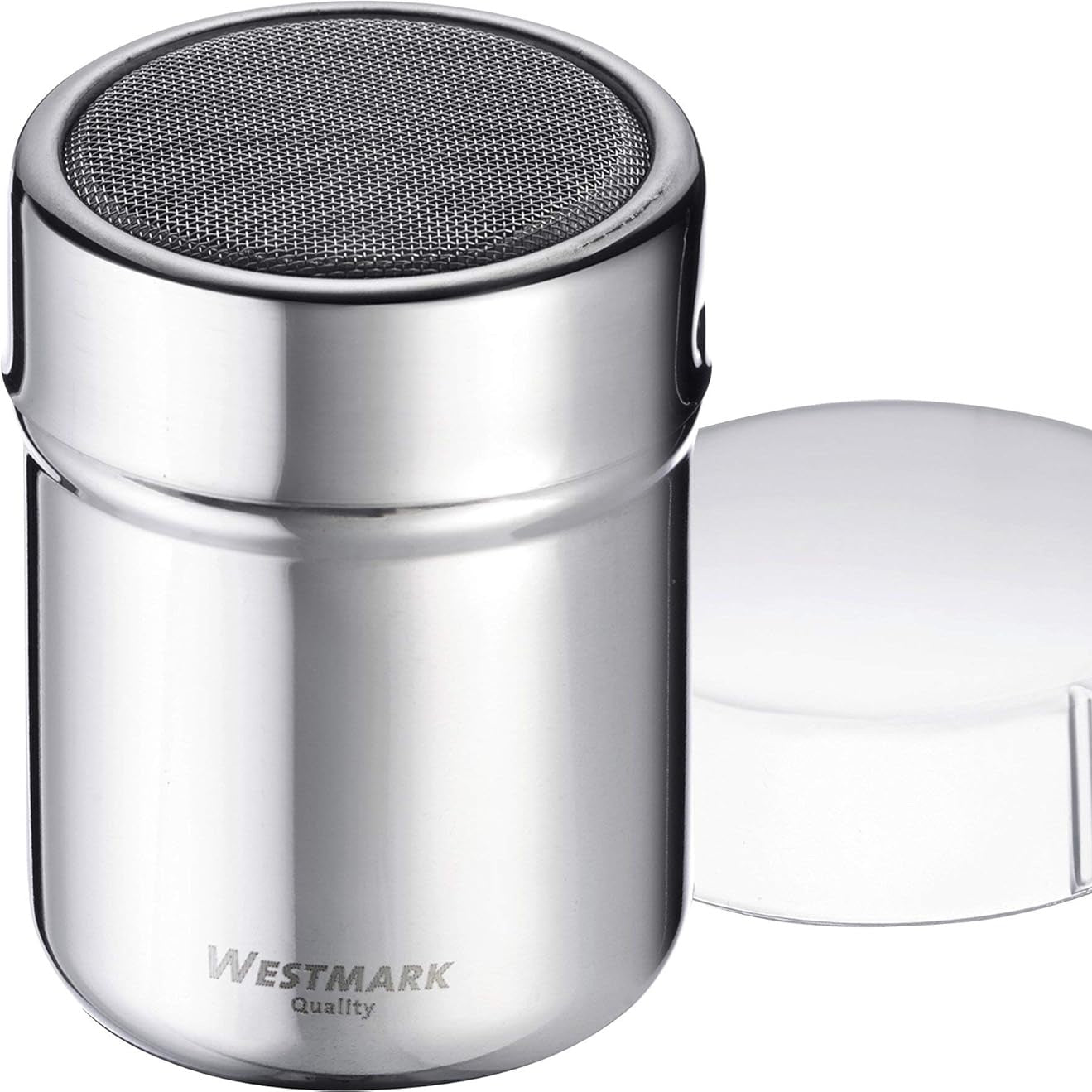 216252 - WESTMARK Enë për sheqer pluhur me kapak freskie, Kapaciteti: 80–100 g, Plastikë/Çelik inox