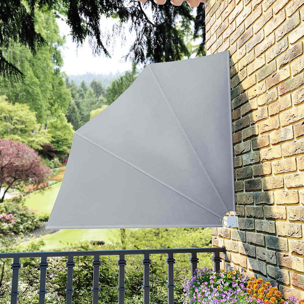 265590 - vidaXL Tendë Anësore e Palosshme për Ballkon 140x140 cm Ngjyrë Gri
