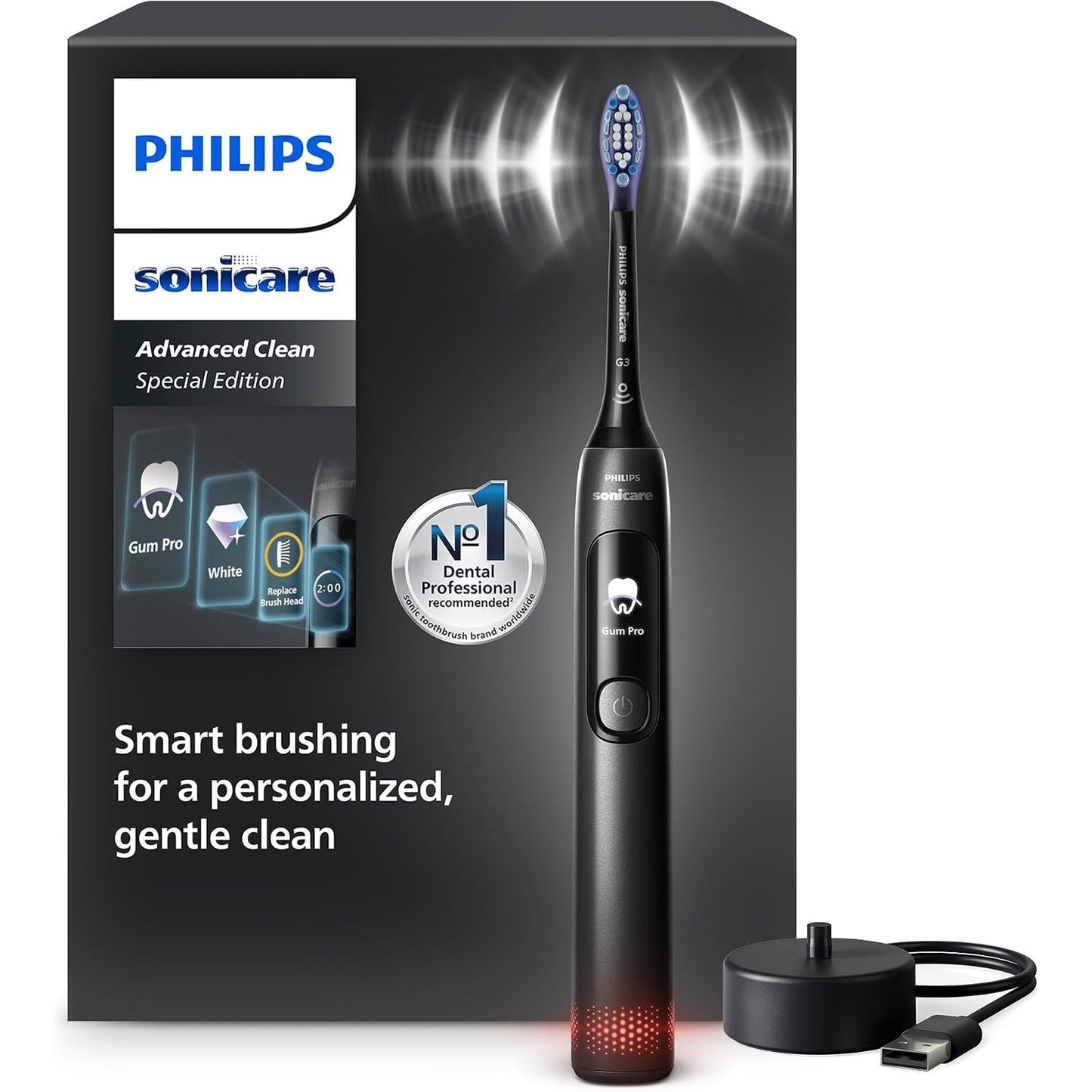 271021 - PHILIPS Furçë dhëmbësh elektrike Sonicare AdvancedClean, HX3792/11, Ekran inteligjent, Sensor presioni, 5 mënyra larjeje