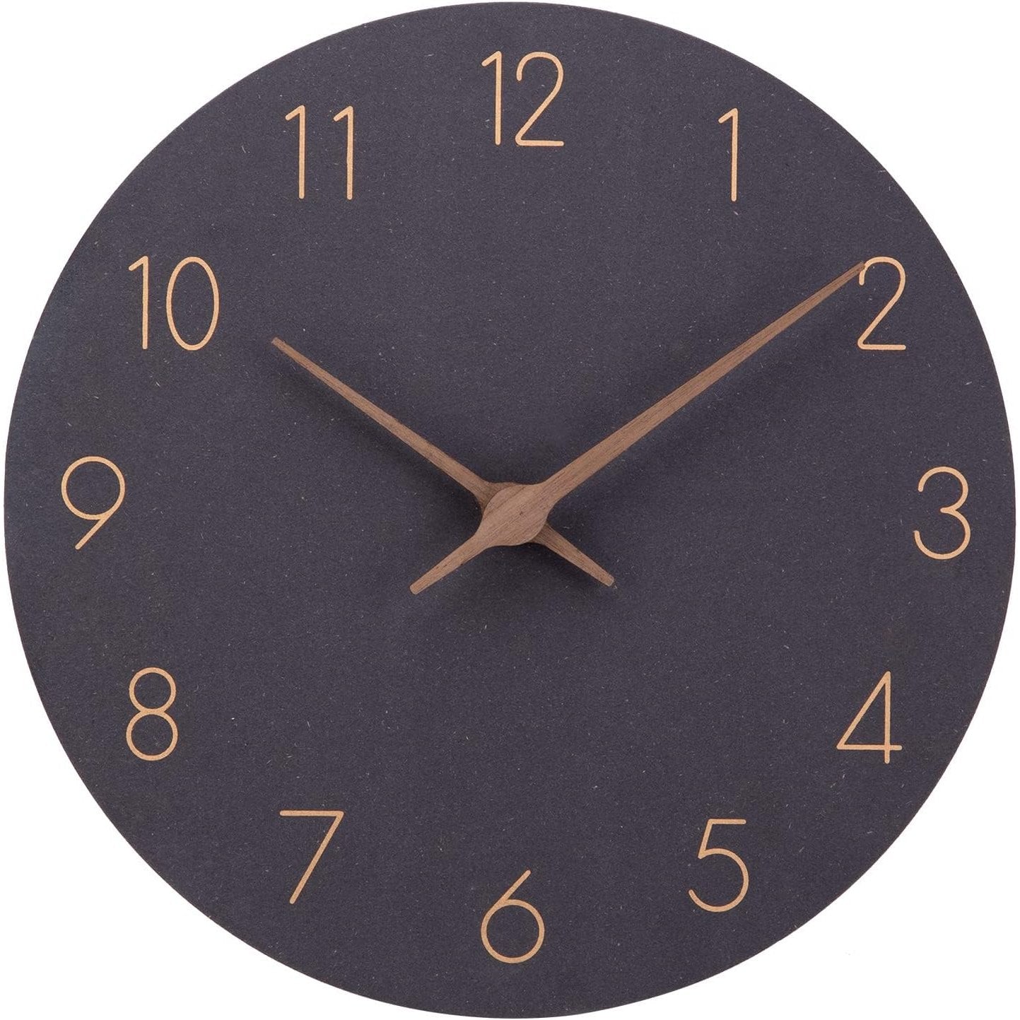 241227 - ACCCSHINE Orë Muri prej Druri MDF, e Heshtur, Moderne, 30 cm, Kuarc, punon me Bateri, e lehtë për t’u lexuar, për Shtëpi, Kuzhinë, Dhomë Gjumi, Zyrë, Shkollë, e zezë