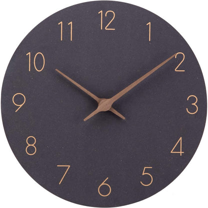 241227 - ACCCSHINE Orë Muri prej Druri MDF, e Heshtur, Moderne, 30 cm, Kuarc, punon me Bateri, e lehtë për t’u lexuar, për Shtëpi, Kuzhinë, Dhomë Gjumi, Zyrë, Shkollë, e zezë
