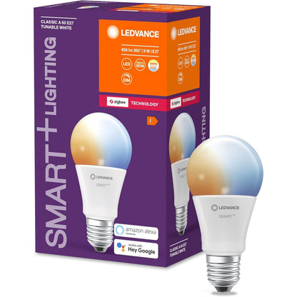 198242 - LEDVANCE SMART+ Llambë LED me Teknologji ZigBee, A60, Mat, Baza E27, Dritë e Bardhë e Akordueshme, 806lm, Fuqi 9W, 1 Pako