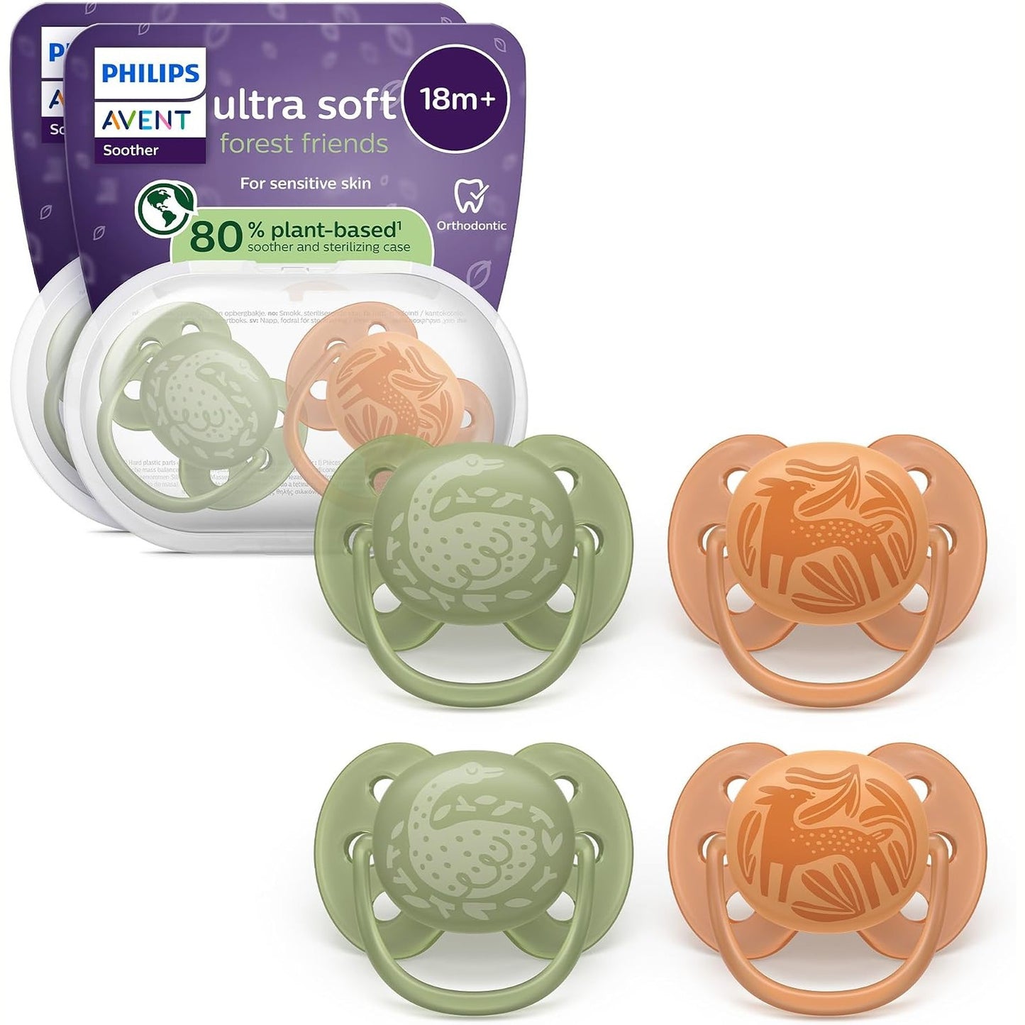 317430 - PHILIPS AVENT Thitha Ultra të Buta, Ortodontike, për foshnje nga 18 muajsh, pako me 4 copë, SCF093/07.
