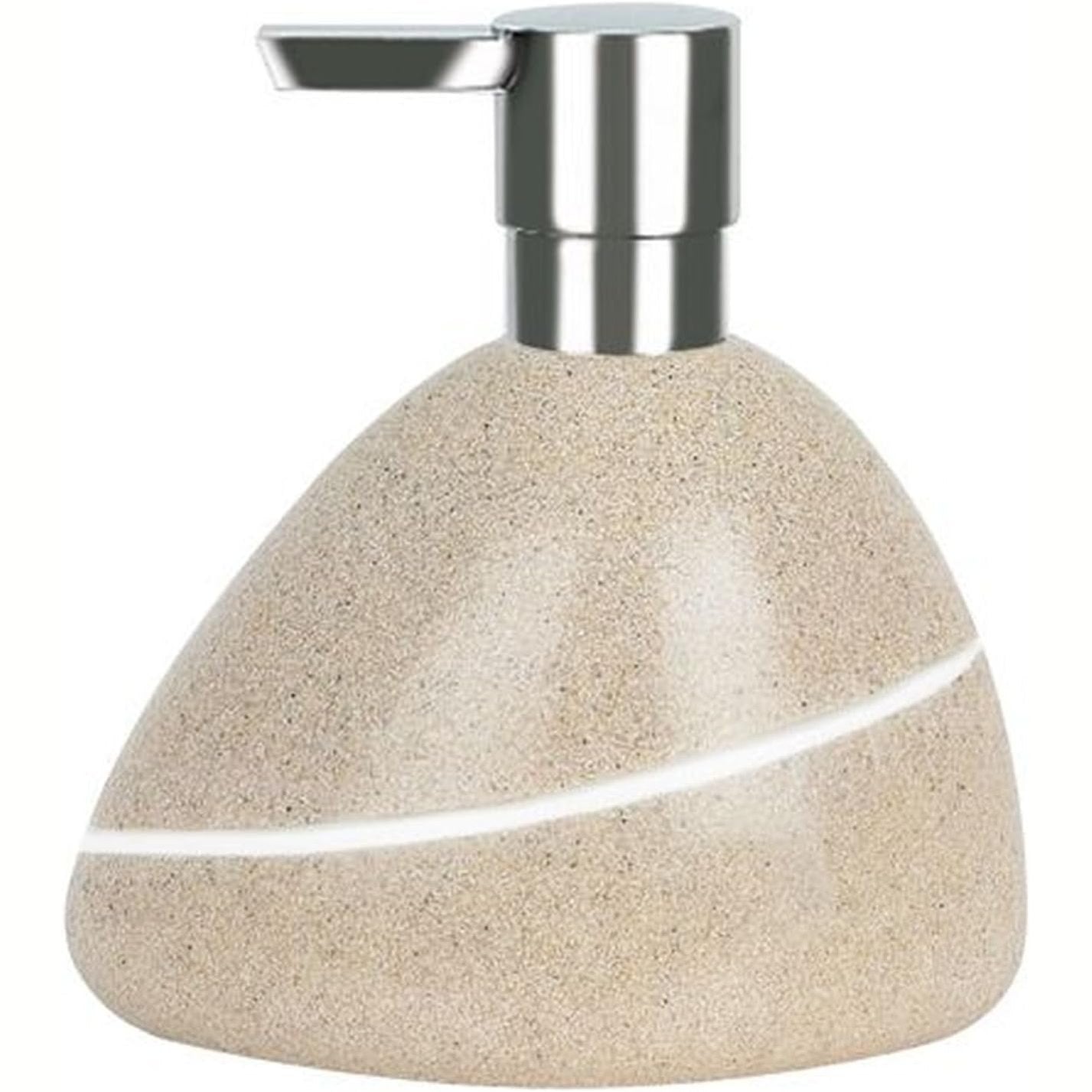 178917 - SPIRELLA Dispenser Sapuni i Lëngshëm Etna, Materiali Polirezinë, Pamja si Guri, Ngjyra Bezhë/E Bardhë, Kapaciteti 400ml