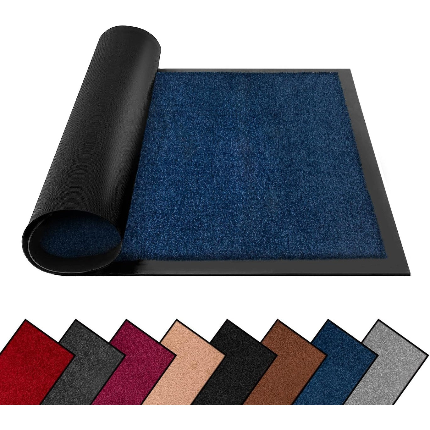 322483 - QILIMA dere të larëshëm FB FunkyBuys, 60cm x 120cm, Blu e errët - e thjeshtë, jo të rrëshqitshëm, për ambiente të brendshme dhe të jashtme