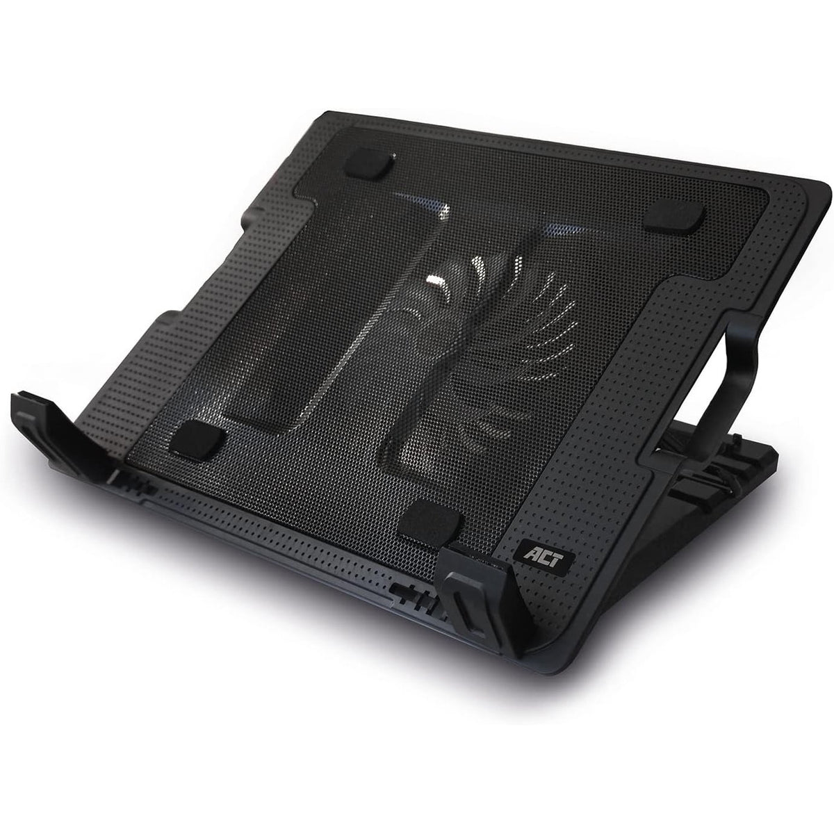 310021 - ACT Mbështetëse Ftohëse për Laptop 17", e Rregullueshme në Lartësi (5 Pozicione Ergonomike), 1 Ventilator Zyre i Qetë, Portë USB - AC8110