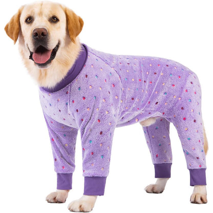 221991 - BT BEAR Rroba Dimri për Qen, Pizhame me Triko Flanelë, Xhaketë Dimri për Qen të Ngrohtë për Mot të Ftohtë, Kostum Jumpsuit, PJS, Veshje për Qen të Mesëm dhe të Madh (5XL, Vjollcë)