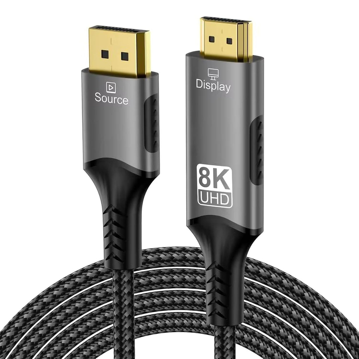 320047 - PREMIUMCORD Kabllo 8K DisplayPort 1.4 në HDMI 2.1, Mashkull në Mashkull, Rezolucioni 8K@60Hz, 4K@144Hz, Full HD 1080p, HDCP2.2, Gjatësia: 2m, Ngjyra: E zezë