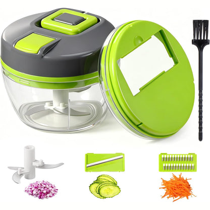 277569 - DIBONIUR Prerës Qepësh Manual 520ml, Prerës Qepësh Manual me Shumë Prerës, Nuk Kërkon Energji Elektrike, Ndihmës Kuzhine 3-në-1 për Hapësira të Vogla, Jeshile