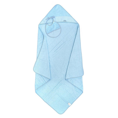 298382 - TI TIN Pako për Bebe, Pelerinë + Kapuç + Shalqi, 100% Pambuk, 100x100 cm, Ngjyrë Blu Qielli