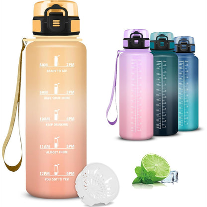 214475 - MUJIGAGA Shishe Uji Sportive 1.5L, me Filtër, e Graduar, me Shënues Kohe, e Lehtë për t’u Pastruar