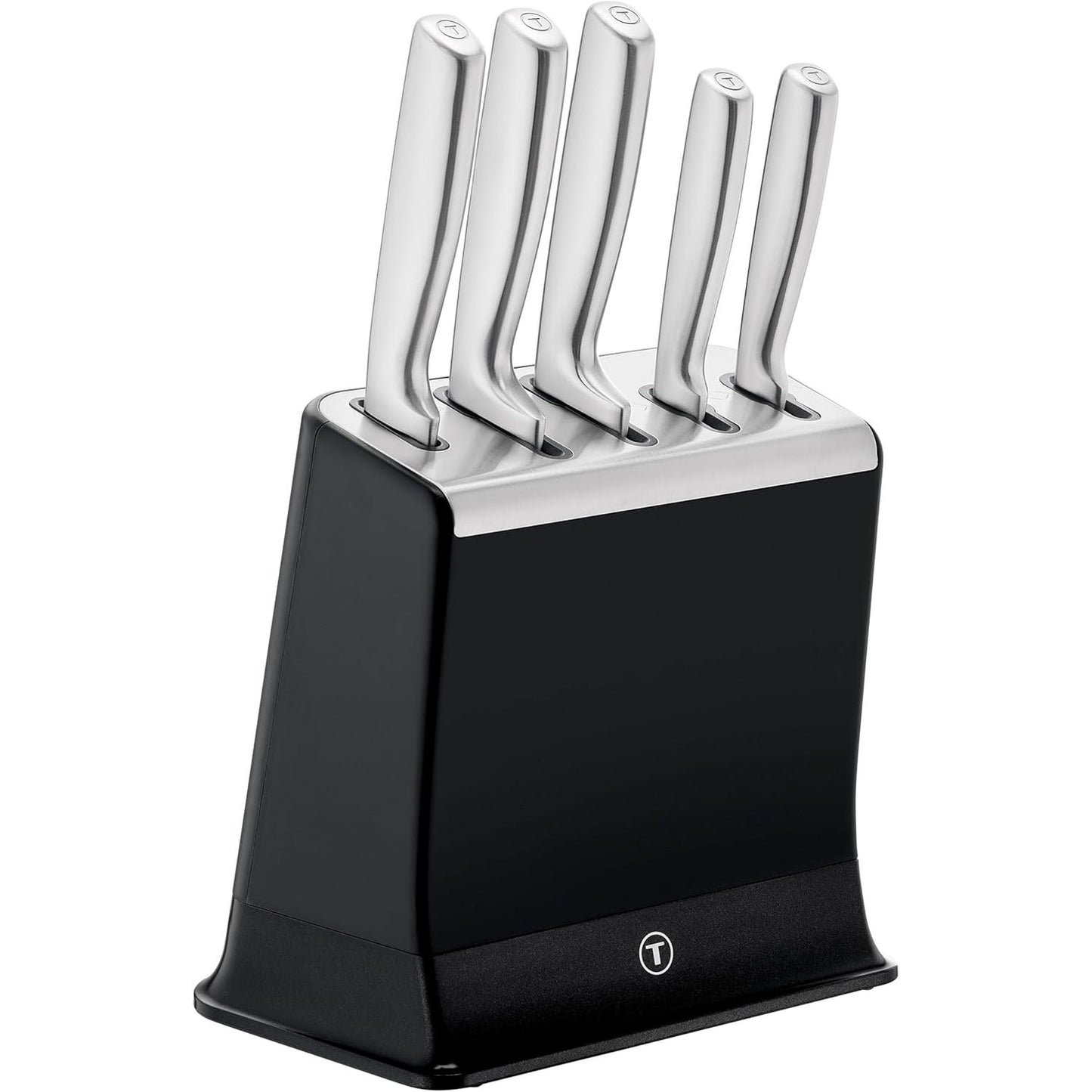 250050 - TEFAL EverSharp, Set thikash prej çeliku inox me 5 pjesë, Bllok me Mprehës të Integruar, 5 thika, Teh jetëgjatë, K2976S04