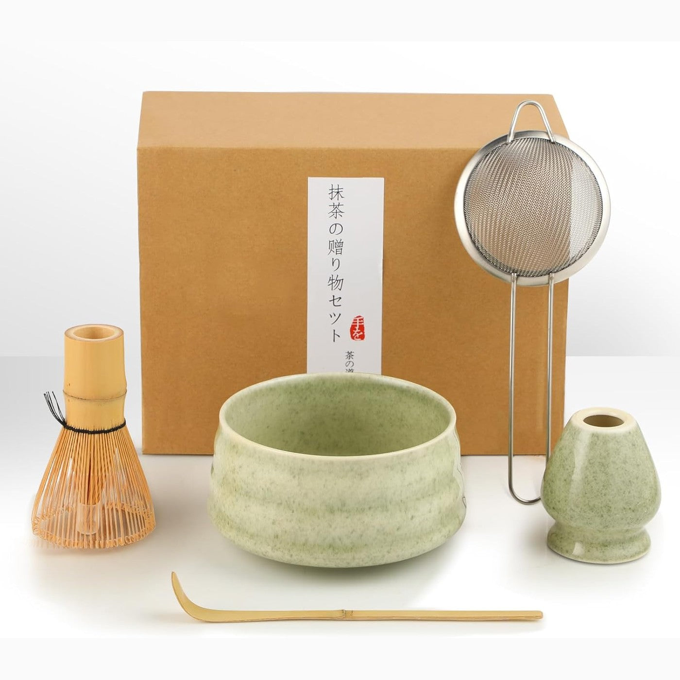 162697 - KIT MATCHA - Set për çaj japonez, 5 copë, përfshijnë filxhan dhe lopatë, ideale për përgatitjen e çajit Matcha, dhe si dhuratë