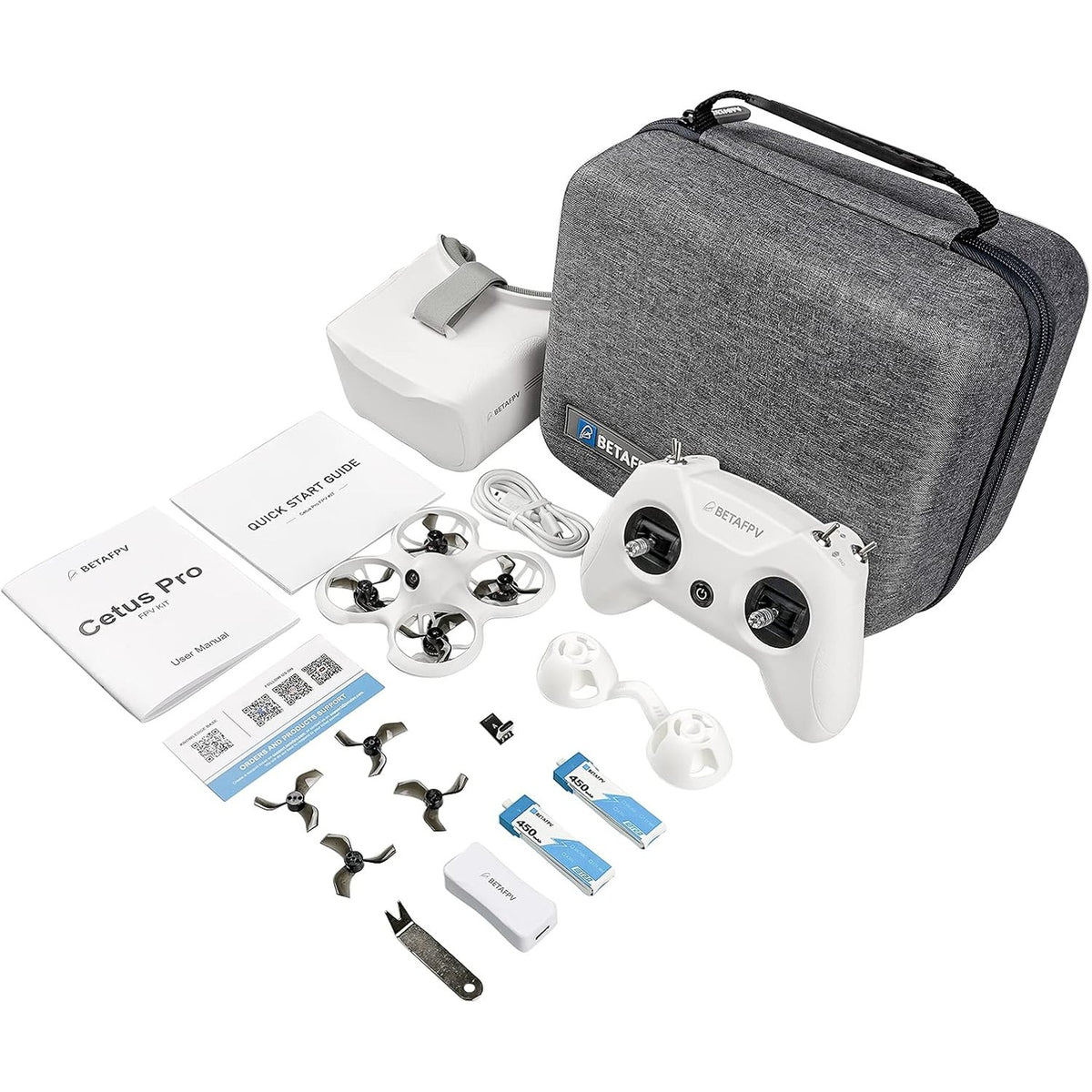 322195 - BETAFPV - Kit droni Cetus Pro FPV RTF - me mbajtje lartësie, vetëmbrojtje, ulje emergjente, 3 mënyra fluturimi, funksion breshke - Dron gati për fluturim për fillestarë dhe adoleshentë - Telekomandë