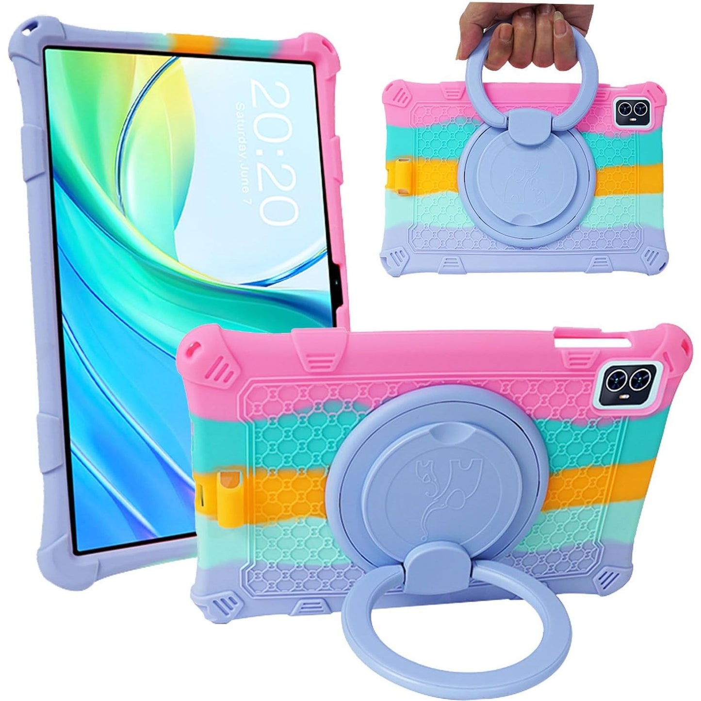 269460 - YTALAND Mbrojtëse për TECLAST M50 Pro/M50/M50HD 10 inç, Mbështetje 360°, rezistente ndaj goditjeve, rozë