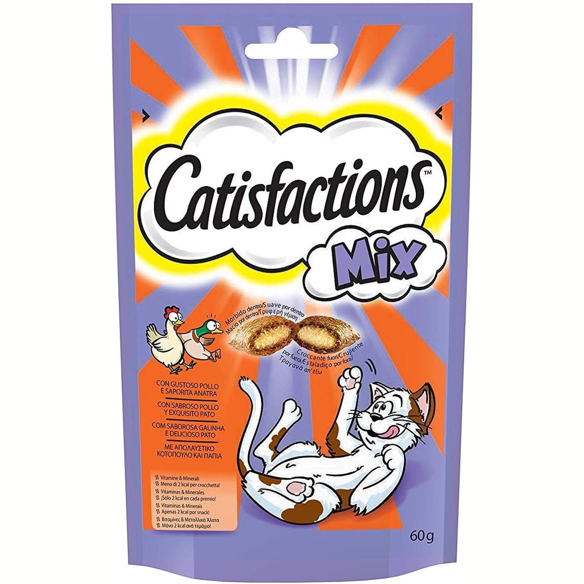 224771 - CATSATISFACTIONS Ushqime për Mace – Me Shije Pule dhe Rose – Pako me 6 Qese x 60g