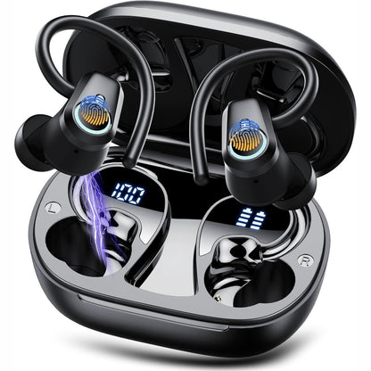 273344 - KUFJE SPORTIVE BLUETOOTH POOUNUR, KUFJE PA TEL PËR VESH 2025, BLUETOOTH 5.3 ME 4 MIKROFONË ENC ME ANULIM ZHURME